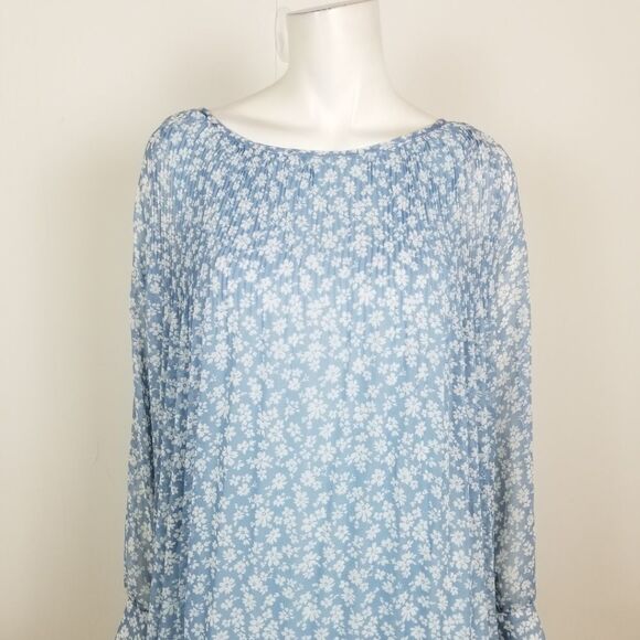 NWT Kimchi Blue Floral Pintuck Chiffon Swing Dress - Picture 4 of 8